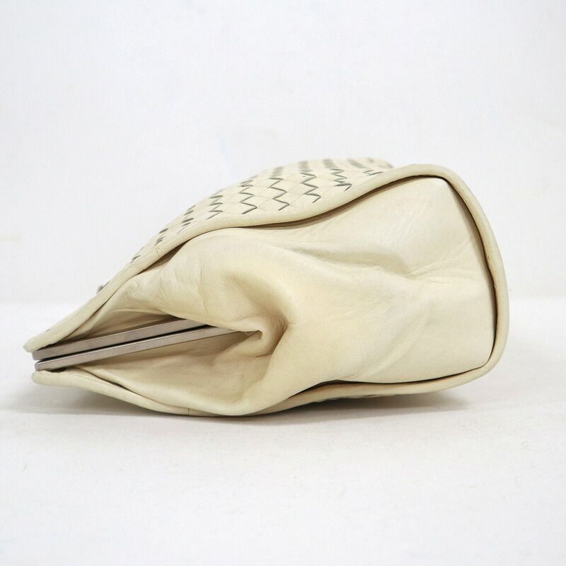 Bottega Veneta Clutch Intrecciato Cream Leather