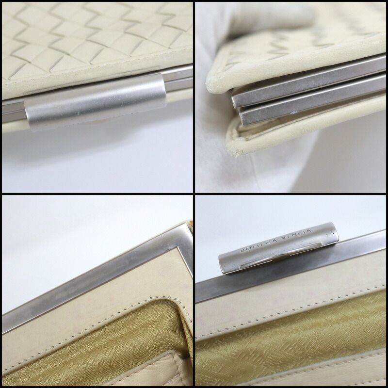 Bottega Veneta Clutch Intrecciato Cream Leather