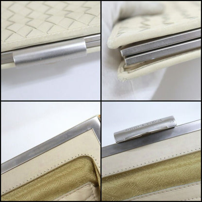 Bottega Veneta Clutch Intrecciato Cream Leather