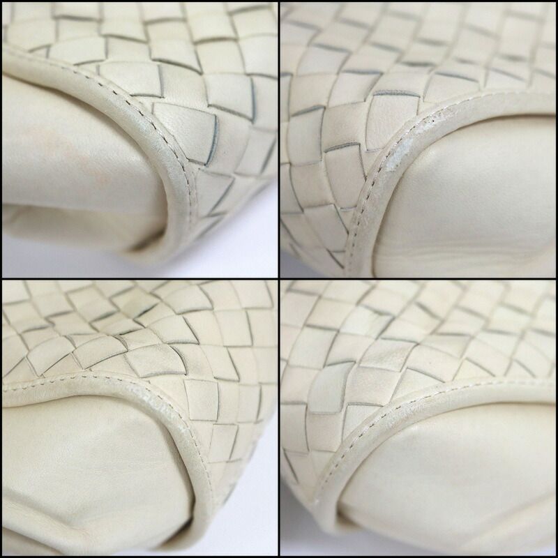 Bottega Veneta Clutch Intrecciato Cream Leather
