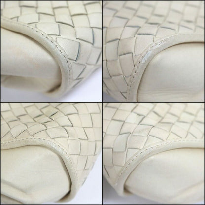 Bottega Veneta Clutch Intrecciato Cream Leather