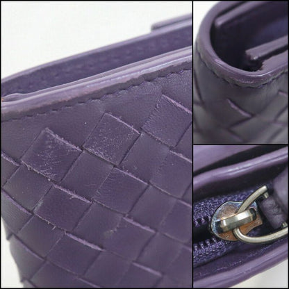 Bottega Veneta Intrecciato Wallet Purple Leather