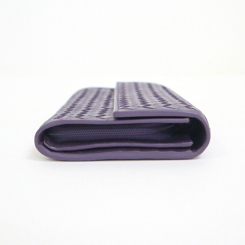 Bottega Veneta Intrecciato Wallet Purple Leather