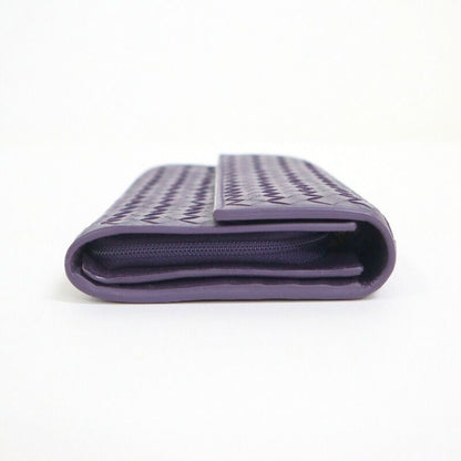 Bottega Veneta Intrecciato Wallet Purple Leather