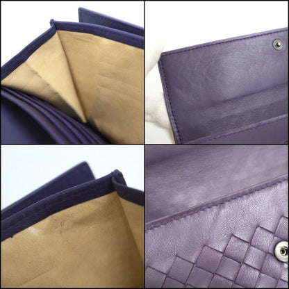 Bottega Veneta Intrecciato Wallet Purple Leather