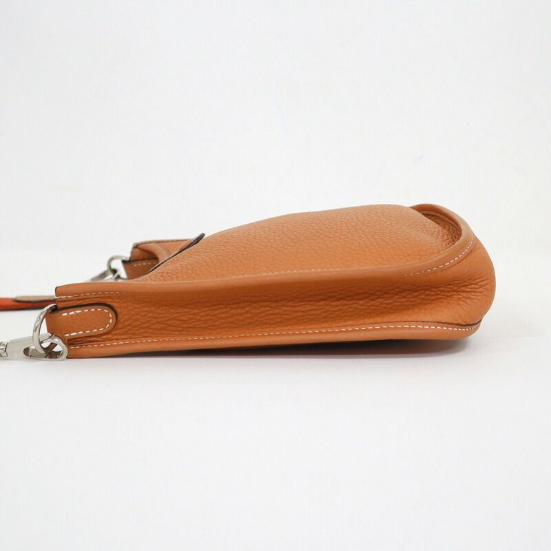 Hermes Evelyne TPM Shoulder Bag Brown Silver Taurillon Clemence