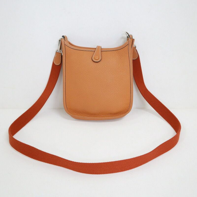 Hermes Evelyne TPM Shoulder Bag Brown Silver Taurillon Clemence