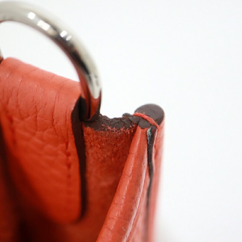 Hermes Evelynemazon Taurillon Clemence Orange Poppy Silver :orange Poppy