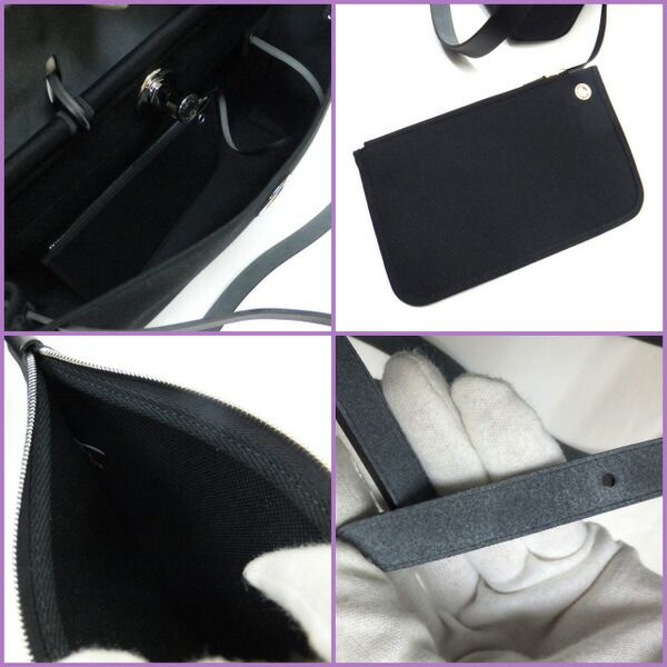 Hermes Messenger Herbag 39 Toile Military Vache Hunter Black Carved
