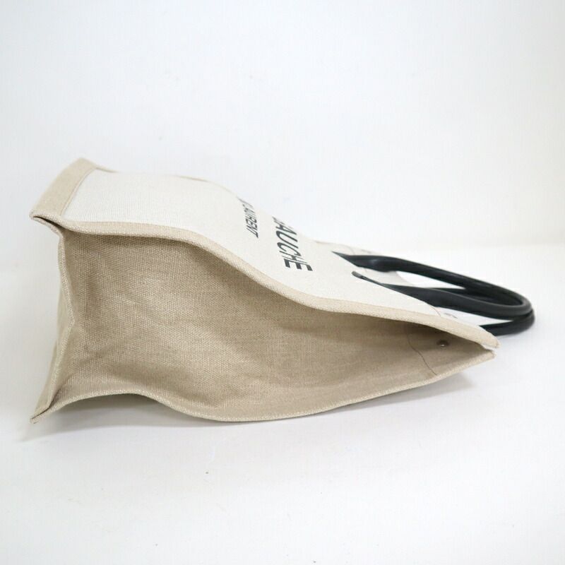 Saint Laurent Rivego Chute Bag Canvas Leather Beige Off White Off-white X Black