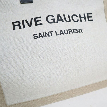 Saint Laurent Rivego Chute Bag Canvas Leather Beige Off White Off-white X Black