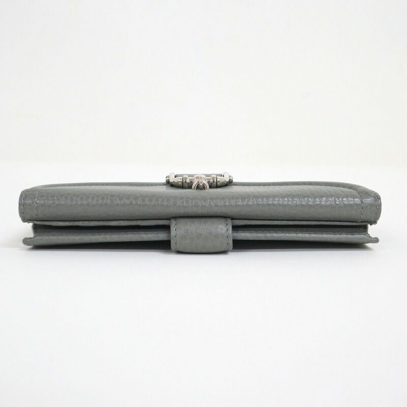 Gucci Horsebit Hook Wallet Leather Moss Gray Silver :moss
