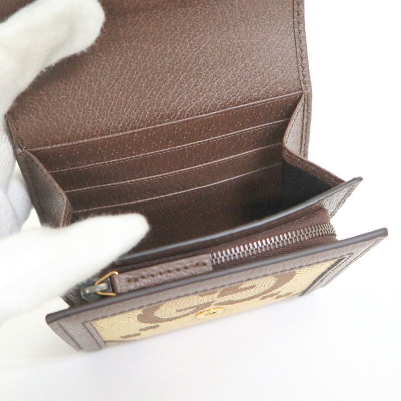 Gucci Diana Compact Wallet GG Canvas Beige Brown