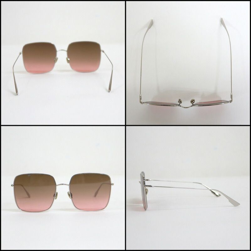 Dior Steria Sunglasses Silver Frame Brown Gradient Lenses