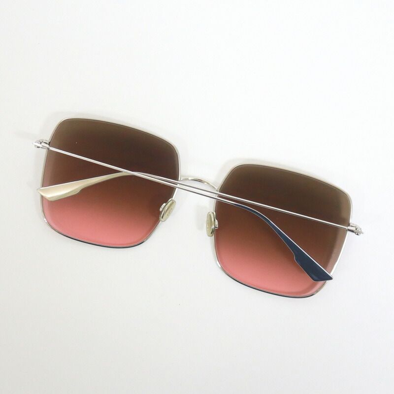 Dior Steria Sunglasses Silver Frame Brown Gradient Lenses