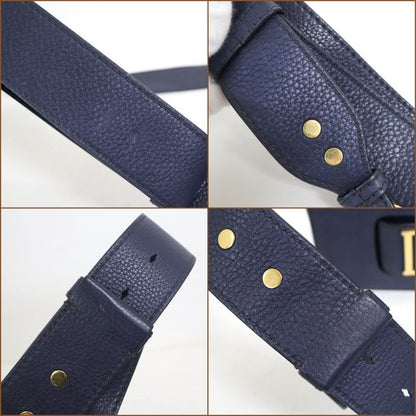 Dior Evolution Shoulder Bag Navy Gold Leather