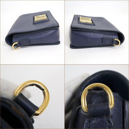 Dior Evolution Shoulder Bag Navy Gold Leather
