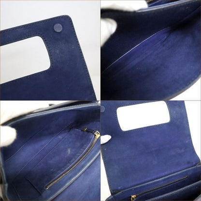 Dior Evolution Shoulder Bag Navy Gold Leather