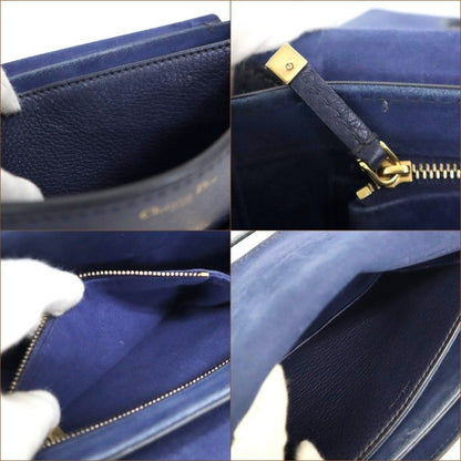 Dior Evolution Shoulder Bag Navy Gold Leather