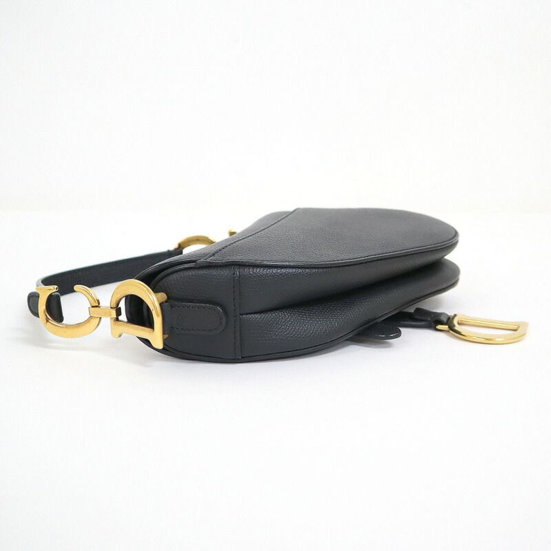 Dior Saddle Bag Mini Black Gold Calf Leather