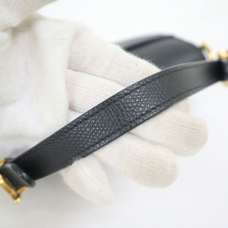 Dior Saddle Bag Mini Black Gold Calf Leather