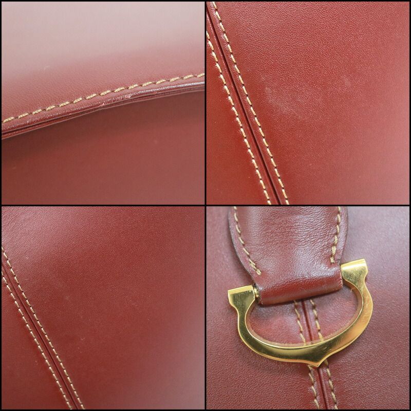 Cartier Handbag Must Leather Red Bordeaux