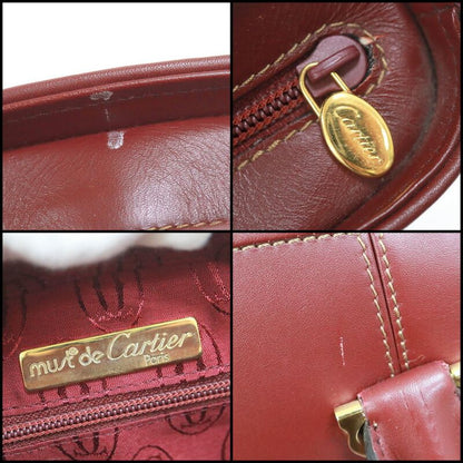 Cartier Handbag Must Leather Red Bordeaux