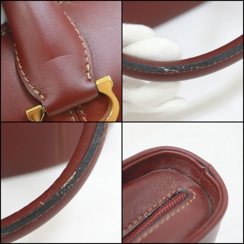 Cartier Handbag Must Leather Red Bordeaux