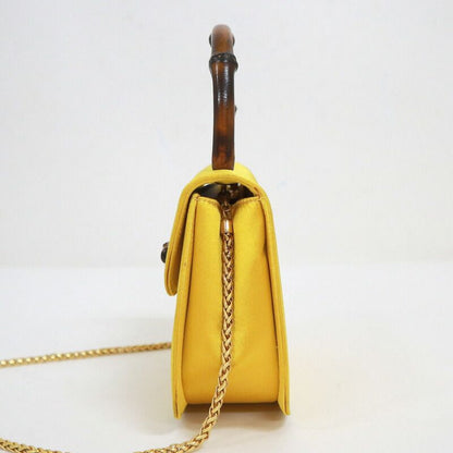 Gucci Bamboo Satin Shoulder Bag Gold