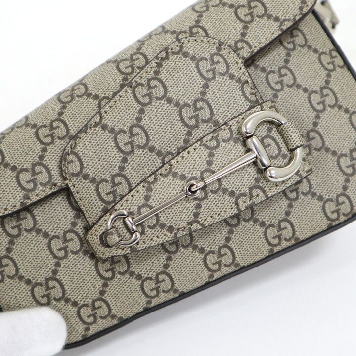 Gucci Horsebit Shoulder Bag GG Supreme Brown