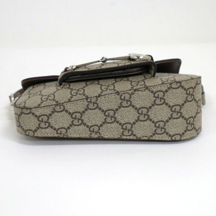 Gucci Horsebit Shoulder Bag GG Supreme Brown