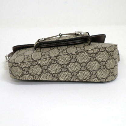 Gucci Horsebit Shoulder Bag GG Supreme Brown