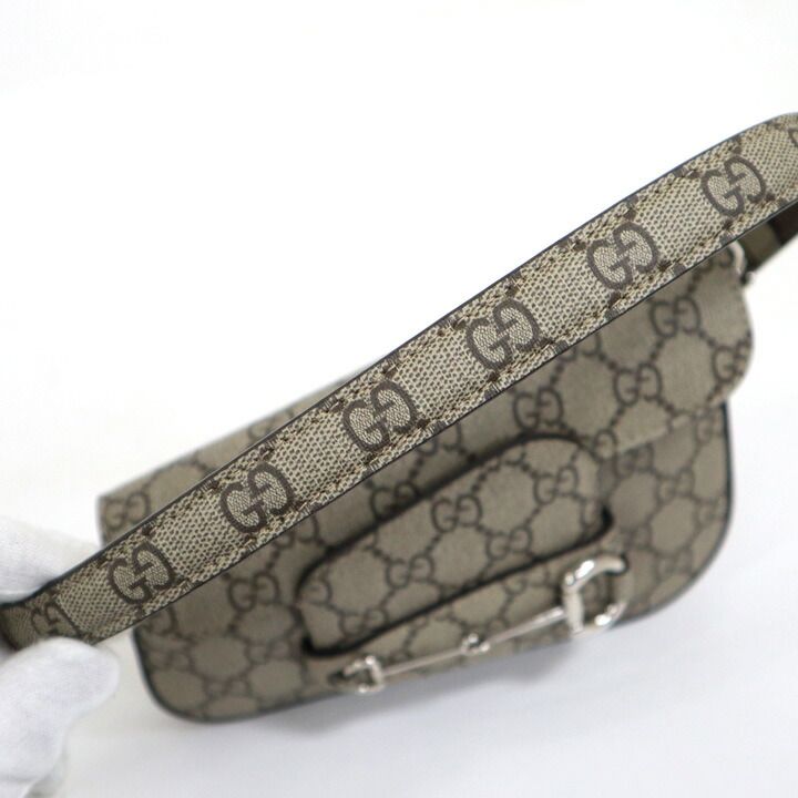 Gucci Horsebit Shoulder Bag GG Supreme Brown
