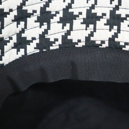 Dior Hat with Lace Decoration Houndstooth Pattern Polyester Black 58