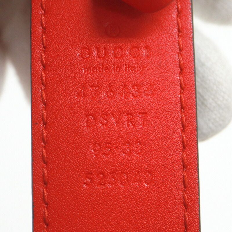 Gucci Waist Bag GG Marmont Red Vinte Gigold Leather :red