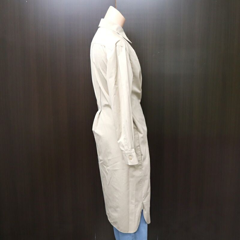 Hermes Long Coat Beige with Solder Mark Sta 38