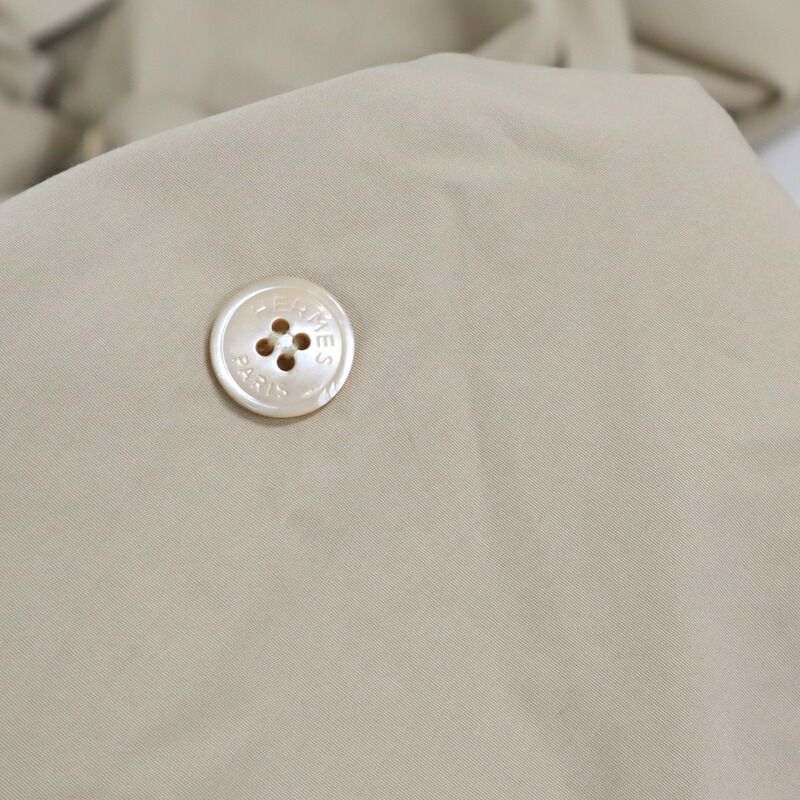 Hermes Long Coat Beige with Solder Mark Sta 38