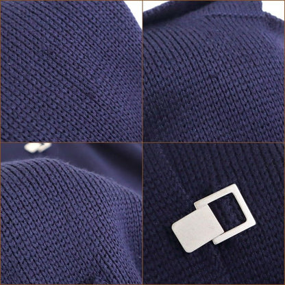 Hermes Knit Jacket Silk Nylon Navy Silver SM