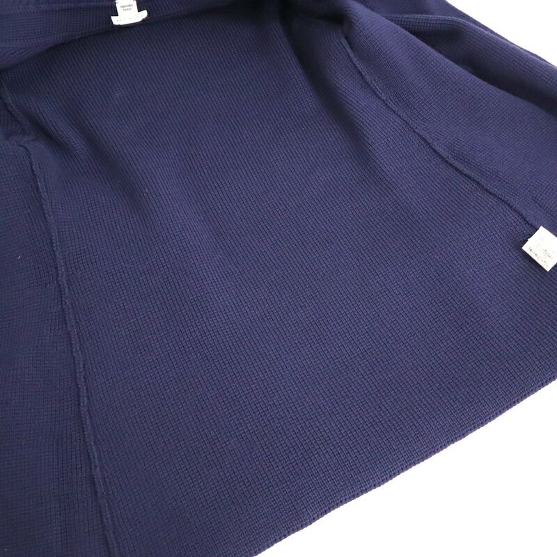 Hermes Knit Jacket Silk Nylon Navy Silver SM