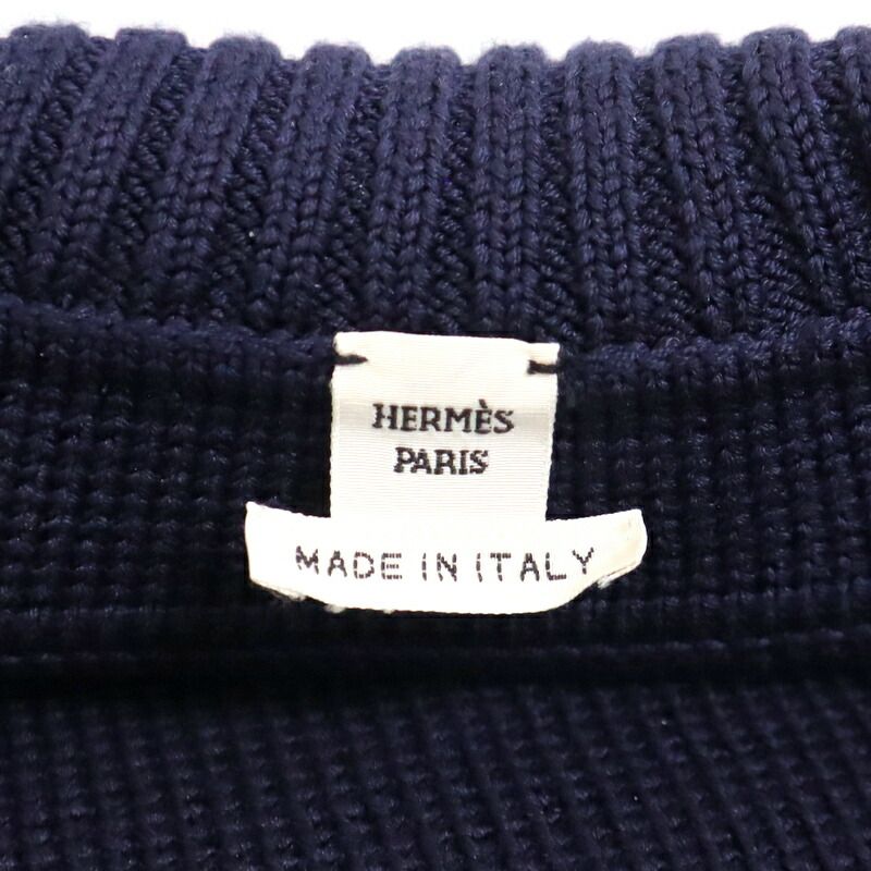 Hermes Knit Jacket Silk Nylon Navy Silver SM