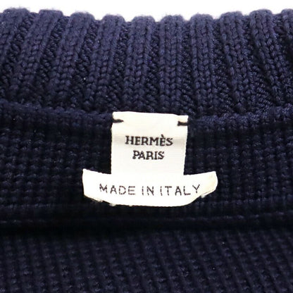 Hermes Knit Jacket Silk Nylon Navy Silver SM