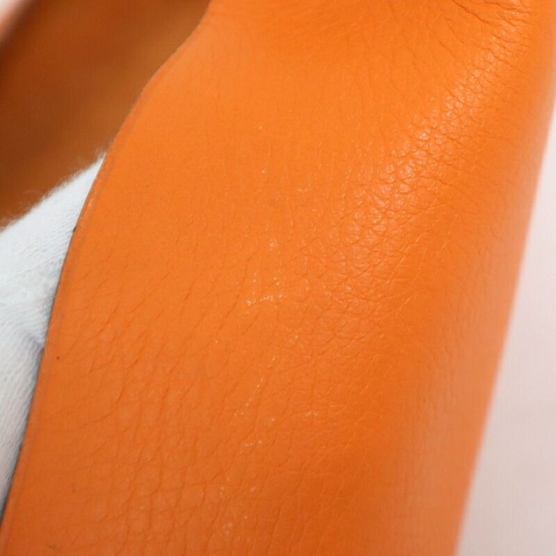 Hermes Vidoposh Midosuji Store Limited Orange Leather Shoulder Bag :orange