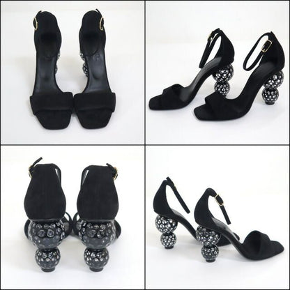 Hermes Dolly Sandals 36 Black