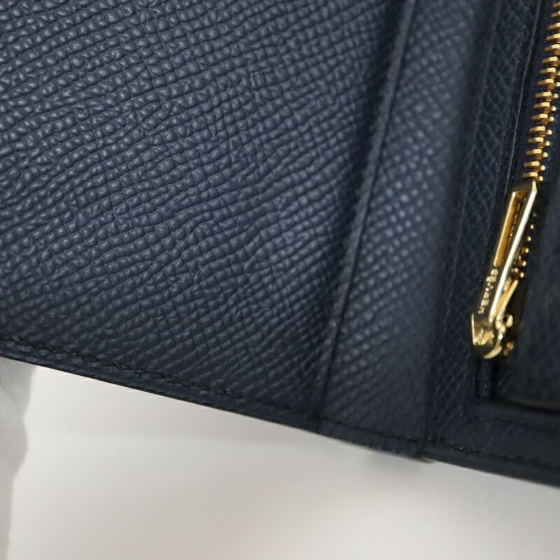 Hermes Bearn Combination Blue Navy Gold Epsom