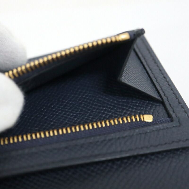 Hermes Bearn Combination Blue Navy Gold Epsom
