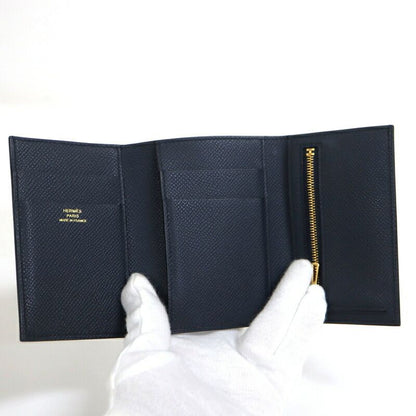 Hermes Bearn Combination Blue Navy Gold Epsom