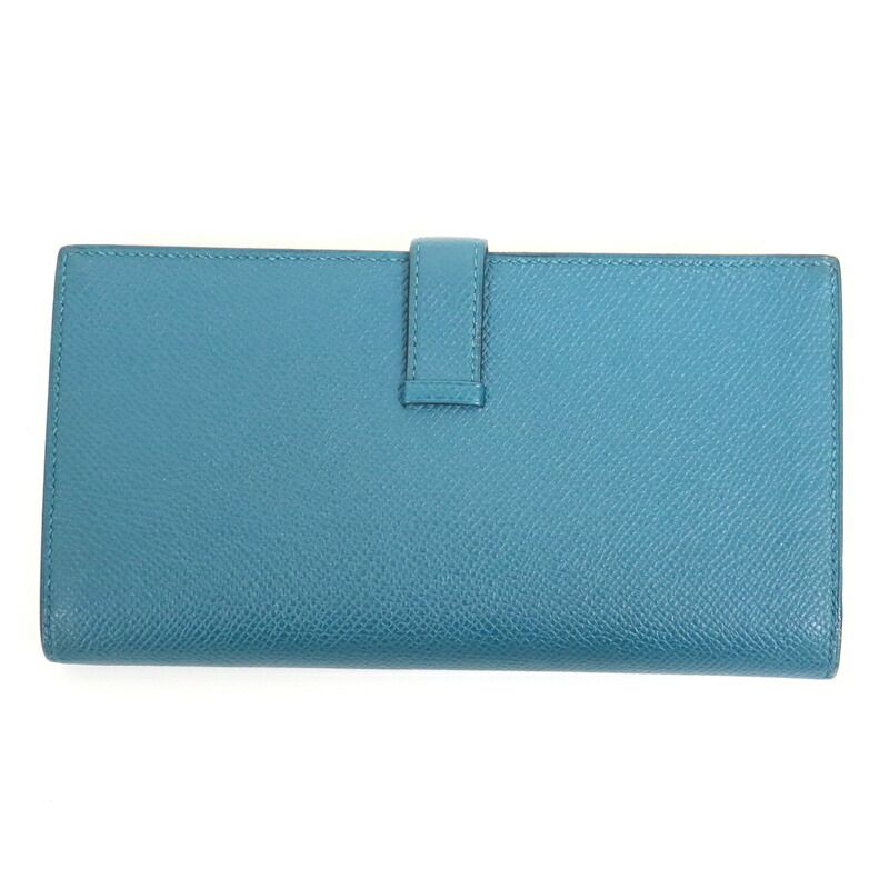 Hermes Bearn Souffle Verso Wallet Bicolor Veil Boss Folle Deep Blue Vale Bosphor