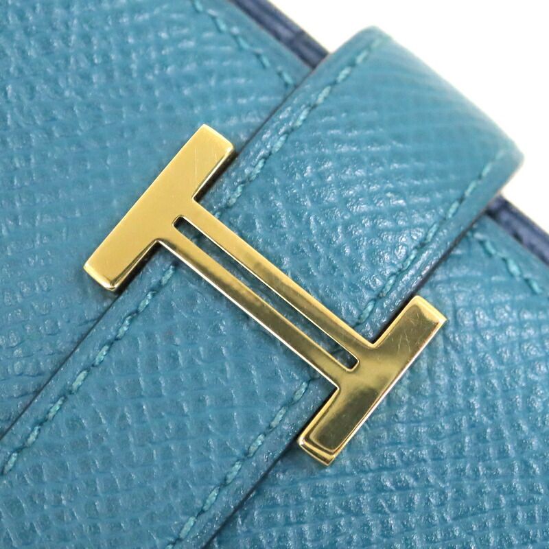 Hermes Bearn Souffle Verso Wallet Bicolor Veil Boss Folle Deep Blue Vale Bosphor