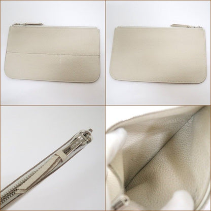 Hermes Dogon Duo GM Bifold Wallet Togo Cles Silver