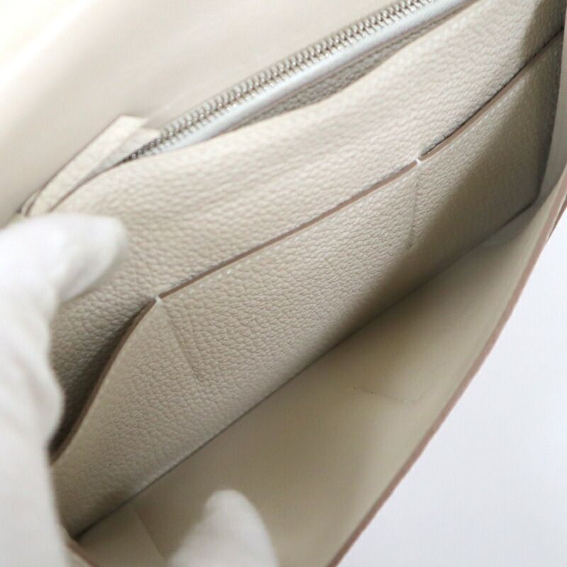 Hermes Dogon Duo GM Bifold Wallet Togo Cles Silver